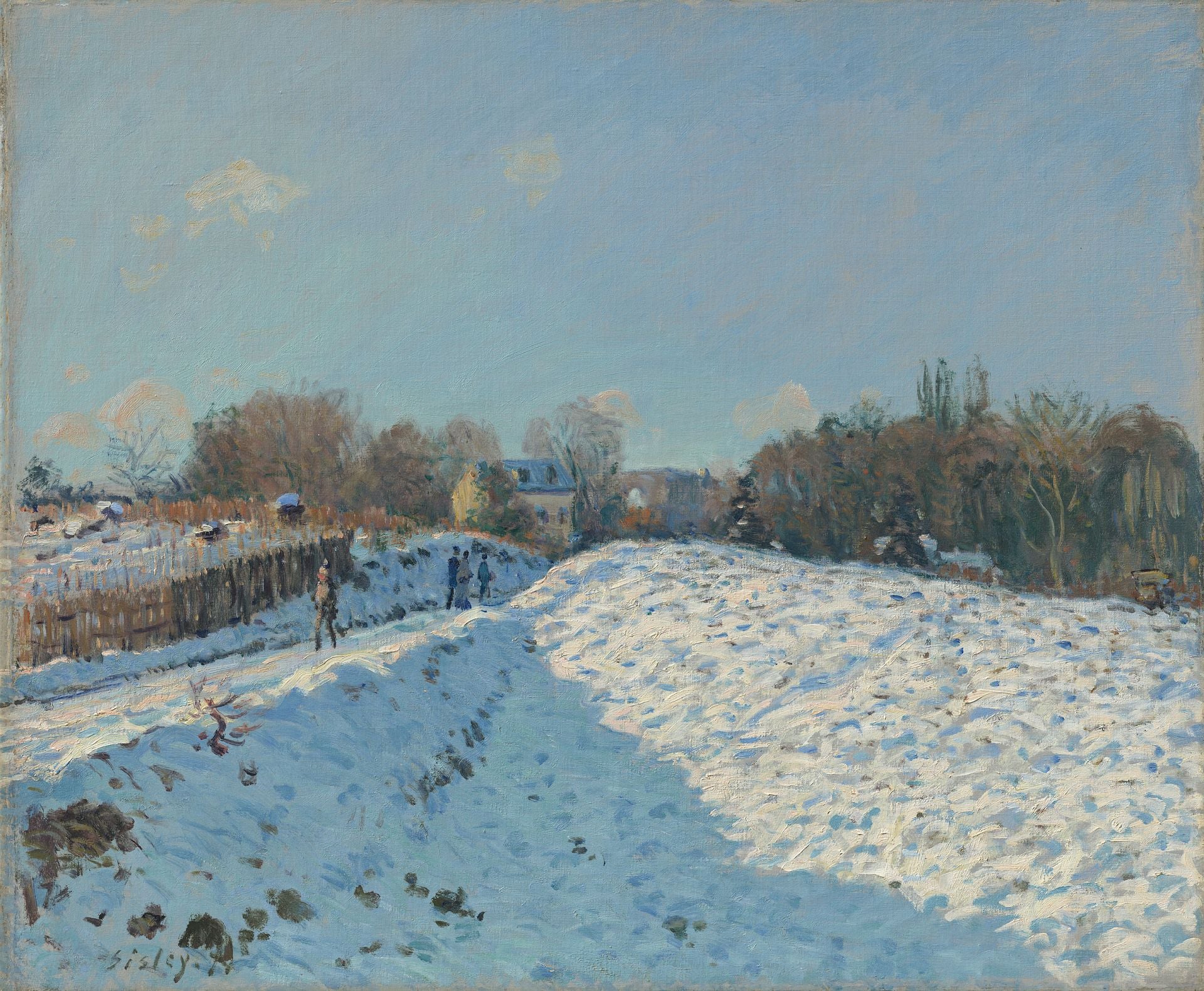 Reproduction du tableau « Effet de neige à Louveciennes - Alfred Sisley » par Alpha Reproduction en peinture à l’huile