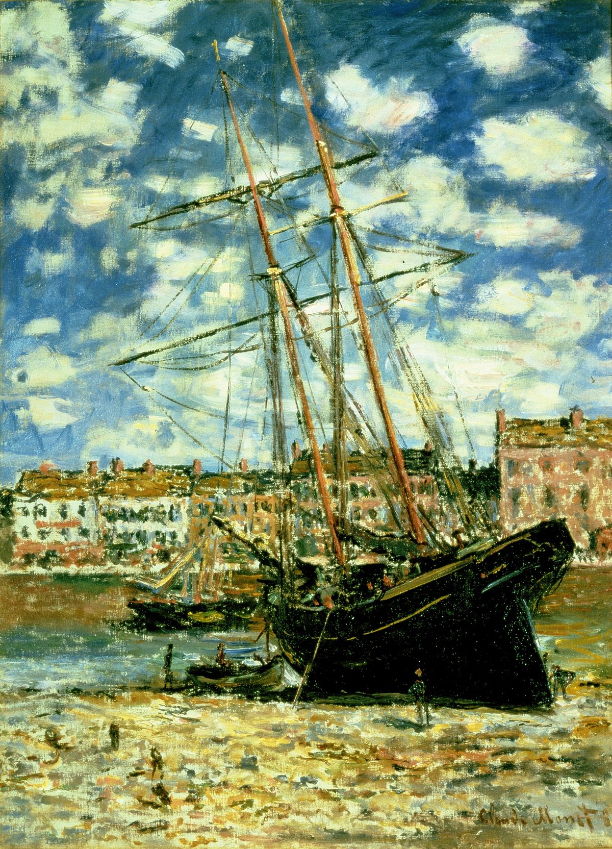 Laiva matalassa vedessä - Claude Monet