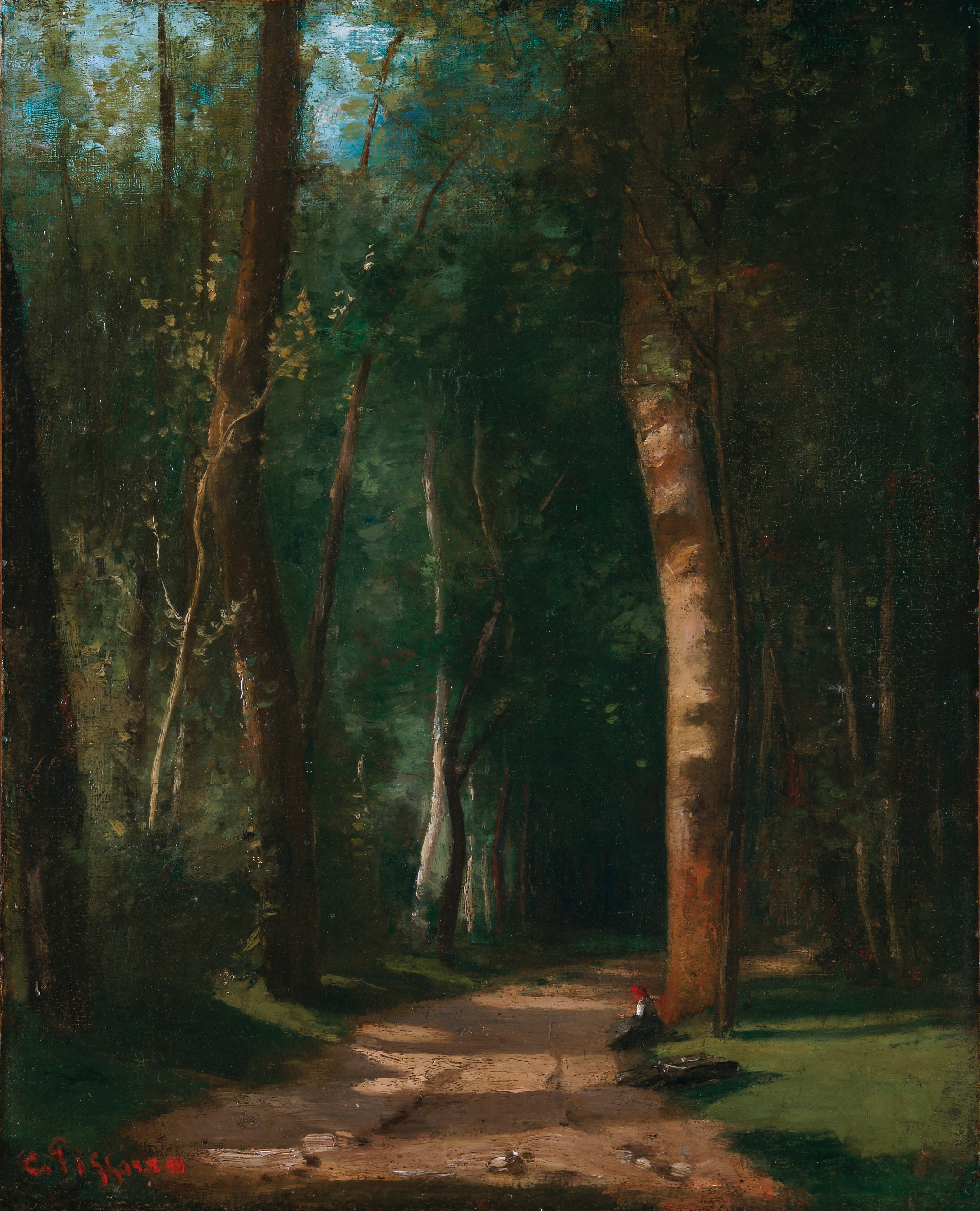 Reproduction du tableau « Allée dans une forêt - Camille Pissarro » par Alpha Reproduction en peinture à l’huile