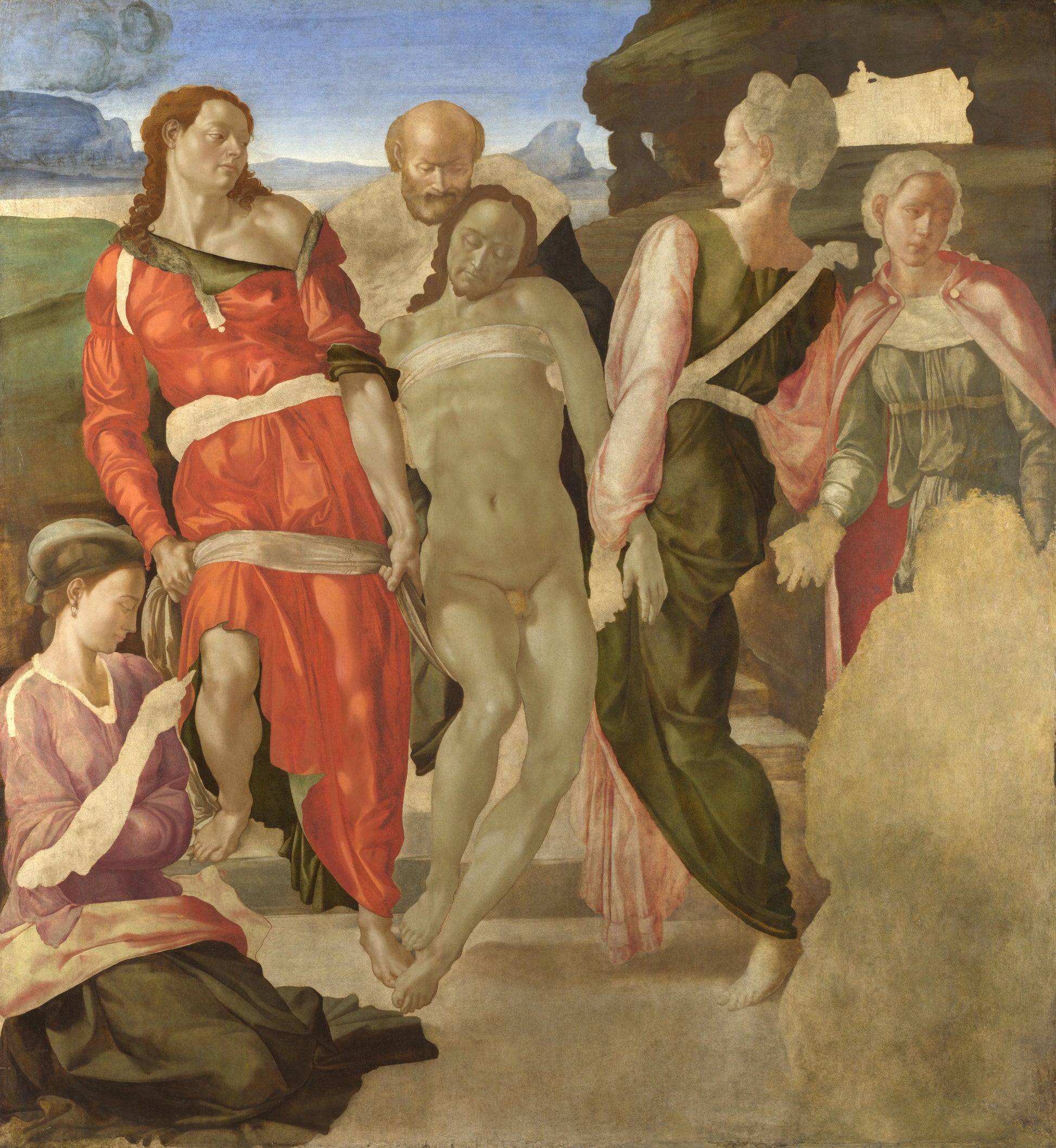 Reproduction du tableau « La Mise au tombeau - Michel-Ange » par Alpha Reproduction en peinture à l’huile