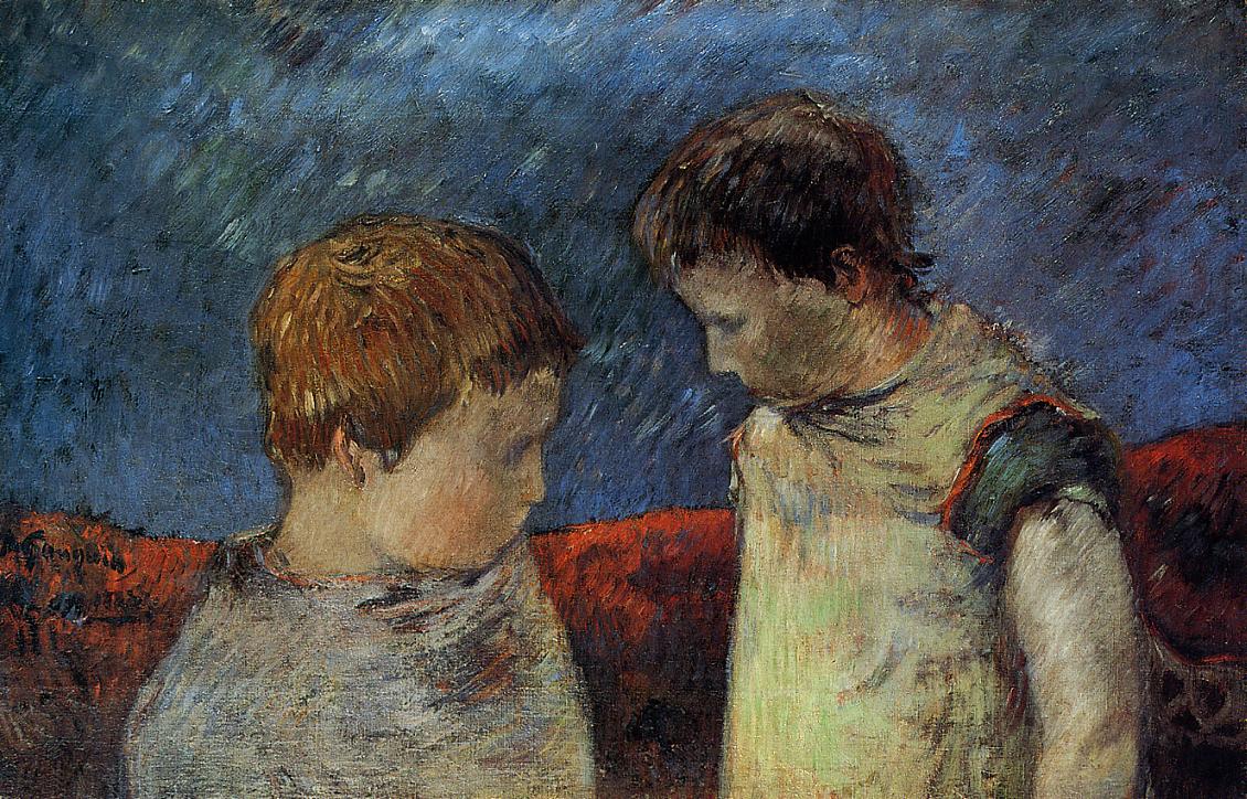 Aline Gauguin ja yksi hänen veljistään - Paul Gauguin