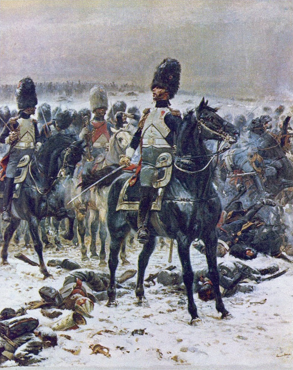 Haut les têtes ! le colonel Lepic à Eylau le 8 février 1807 - Édouard Detaille