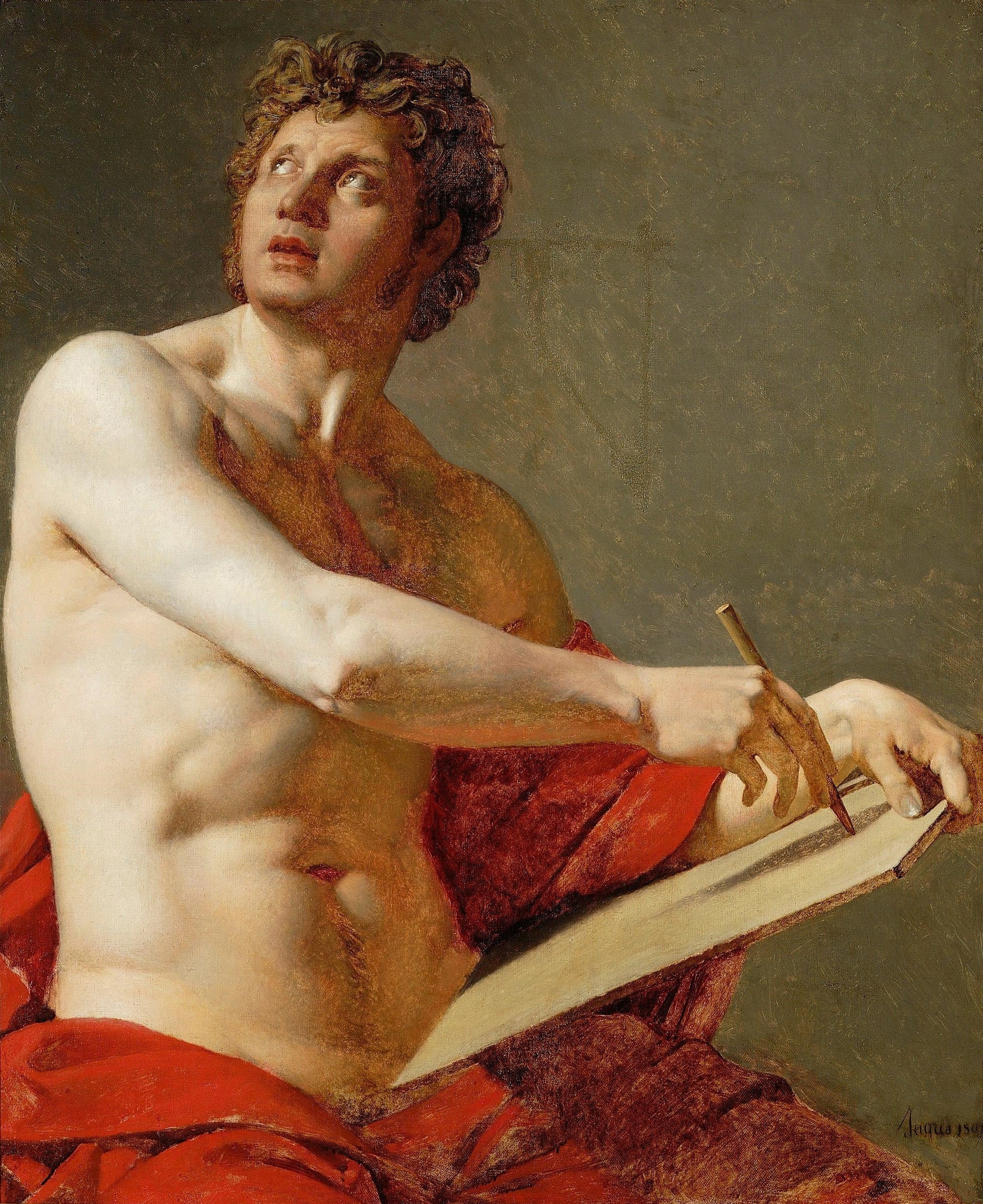 Akateeminen tutkimus miehen torsosta - Jean-Auguste-Dominique Ingres
