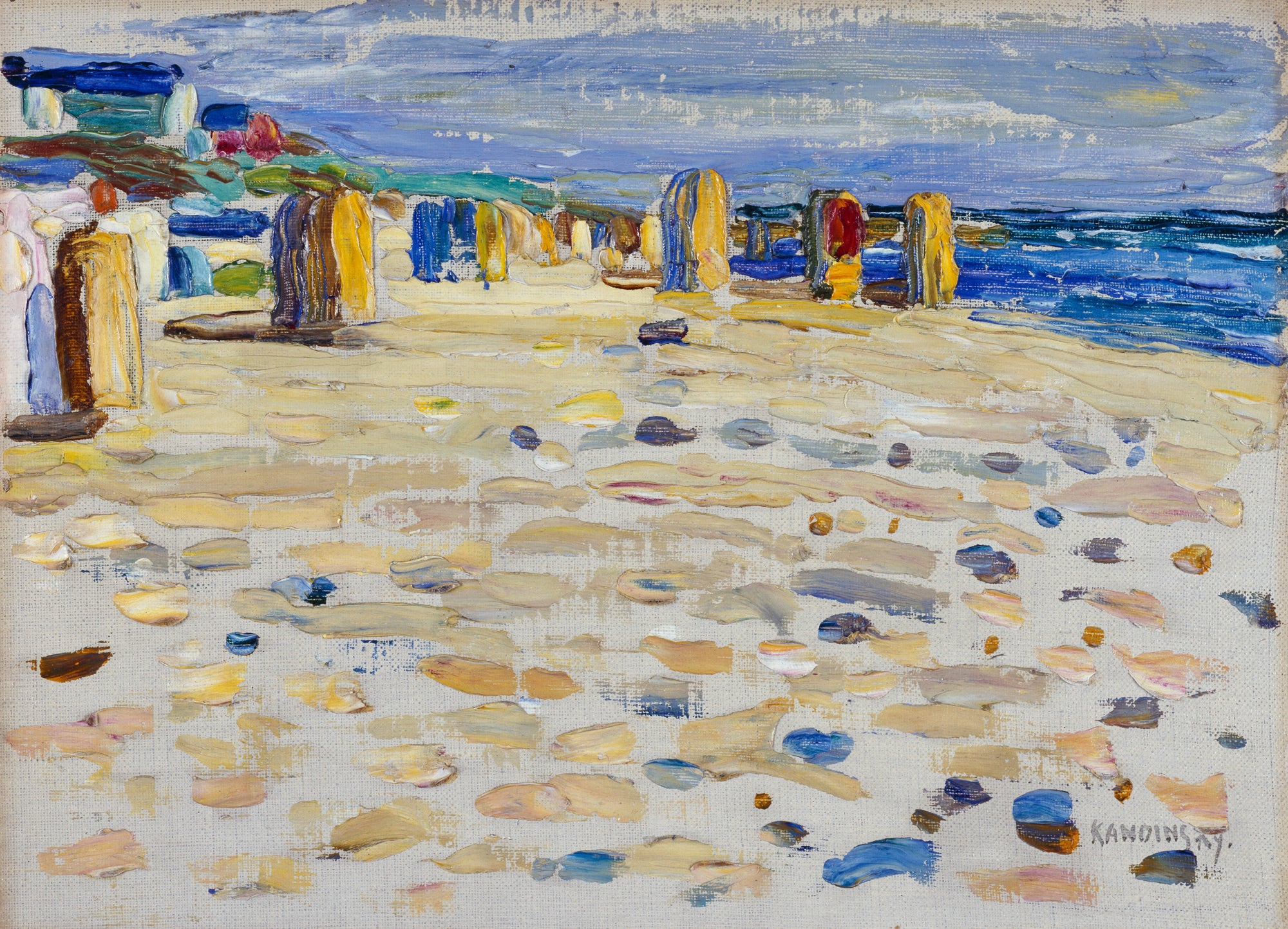 Reproduction du tableau « Hollande - Chaises de plage - Vassily Kandinsky » par Alpha Reproduction en peinture à l’huile