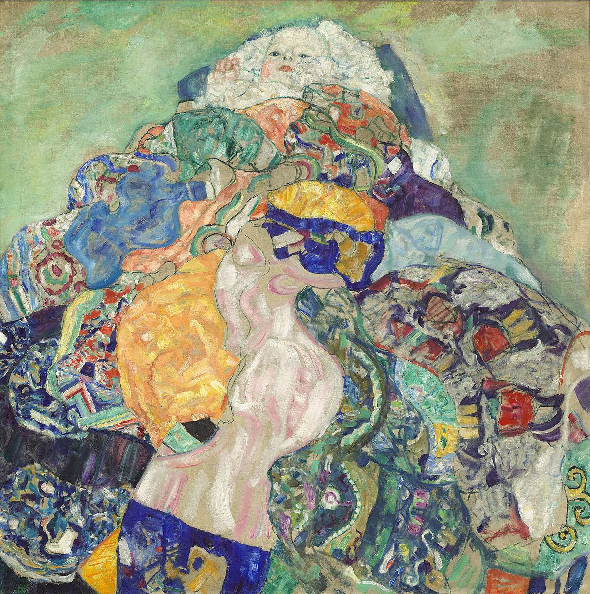 Reproduction du tableau « Le Bébé - Gustav Klimt » par Alpha Reproduction en peinture à l’huile