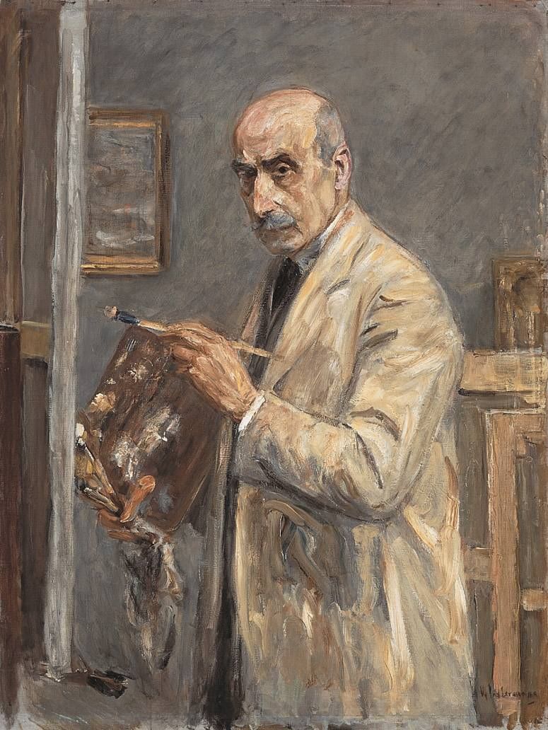 Itseportraiitti maalaustakissa (Selbstbildnis im Malkittel) - Max Liebermann