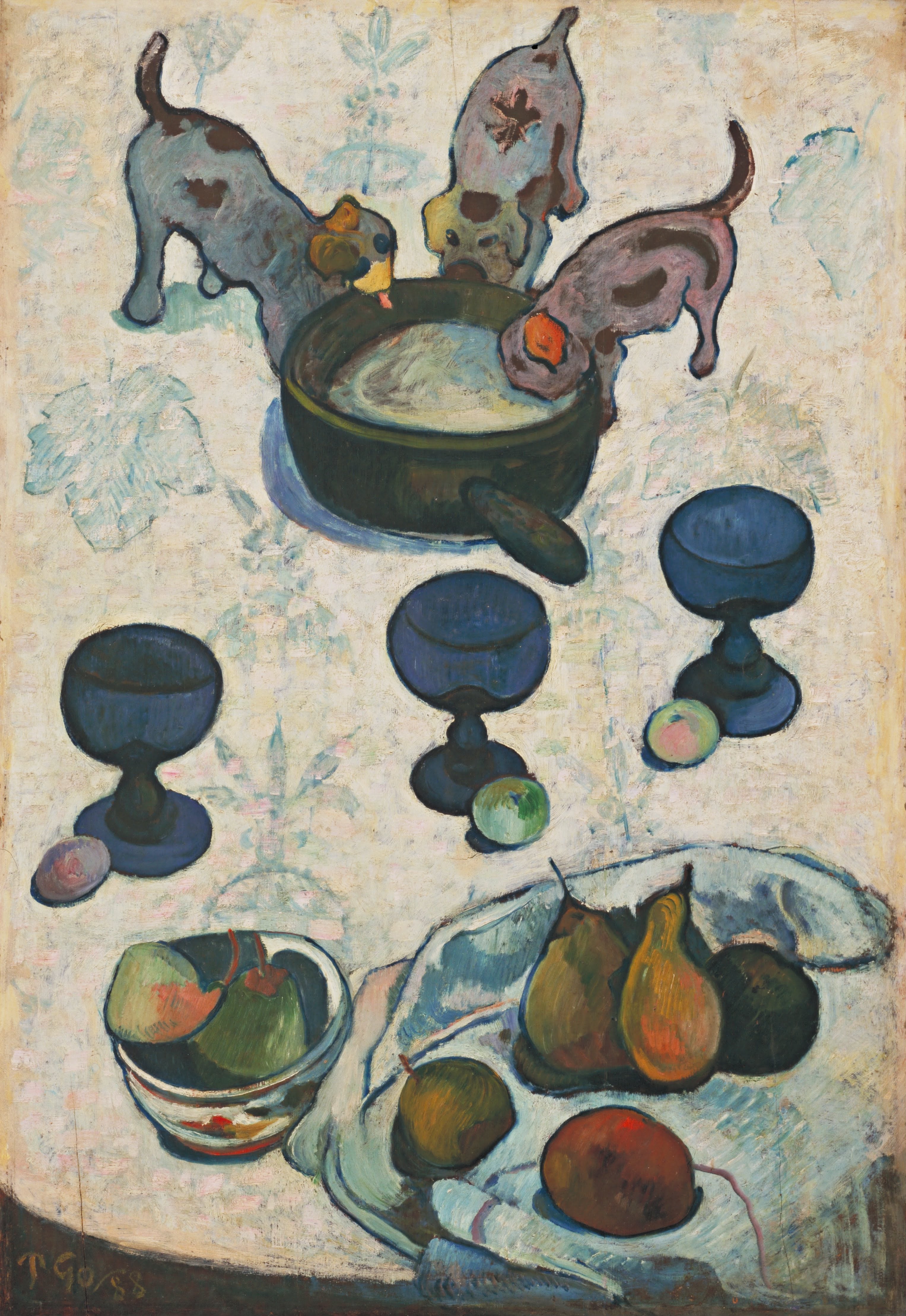 Still life with three small dogs - Paul Gauguin