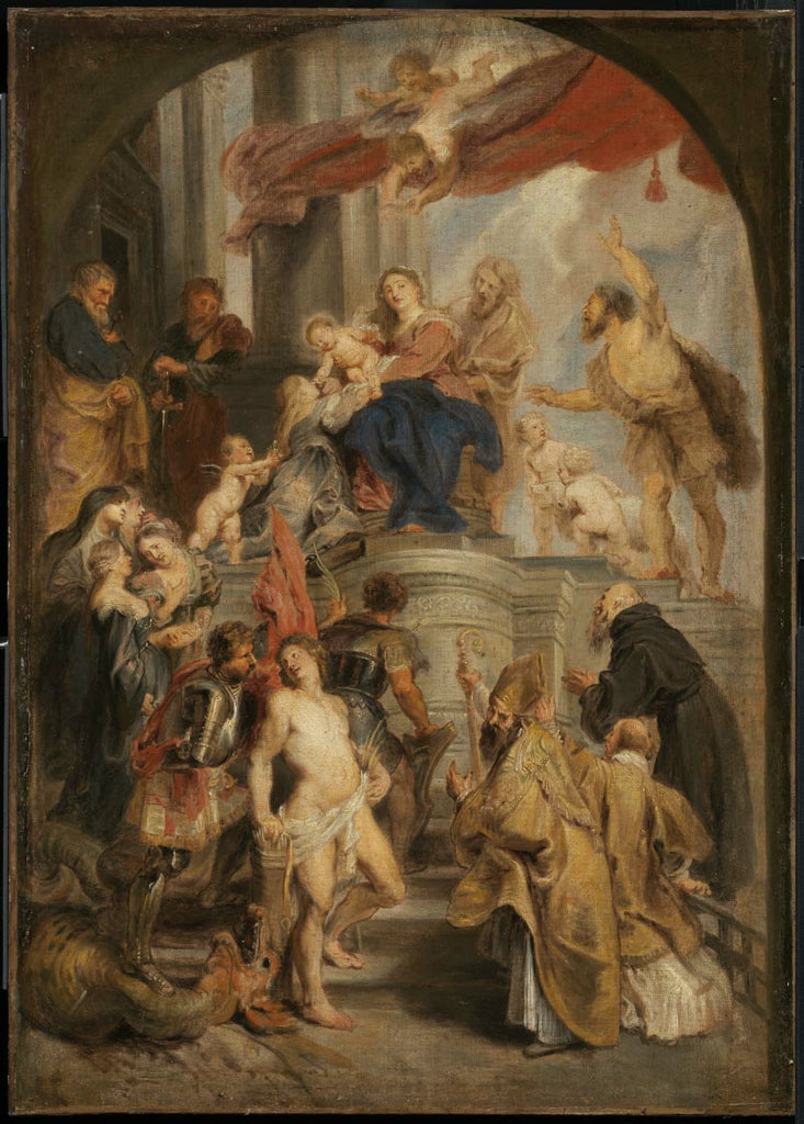 Neitsyt Maria lapsi pyhien palvoma - Peter Paul Rubens