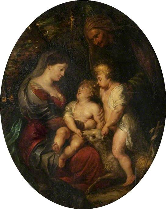 Neitsyt lapsineen pyhien Elisabetin ja Johanneksen kanssa - Peter Paul Rubens