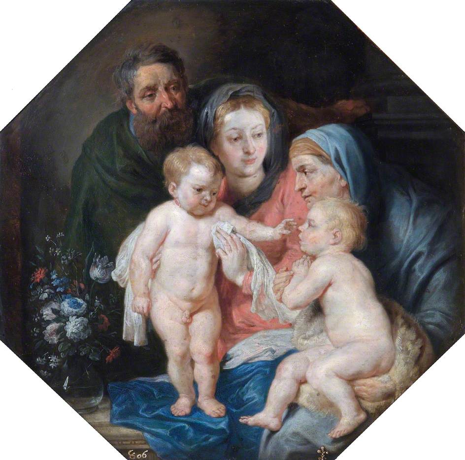 Pyhä perhe yhdessä pyhän Elisabetin ja pyhän Johanneksen lapsen kanssa - Peter Paul Rubens