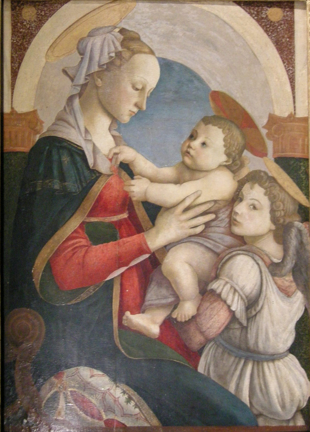 Neitsyt lapsi enkelin kanssa - Sandro Botticelli