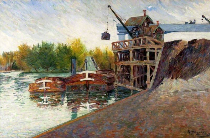 Reproduction du tableau « La Grue de charbon, Clichy - Paul Signac » par Alpha Reproduction en peinture à l’huile
