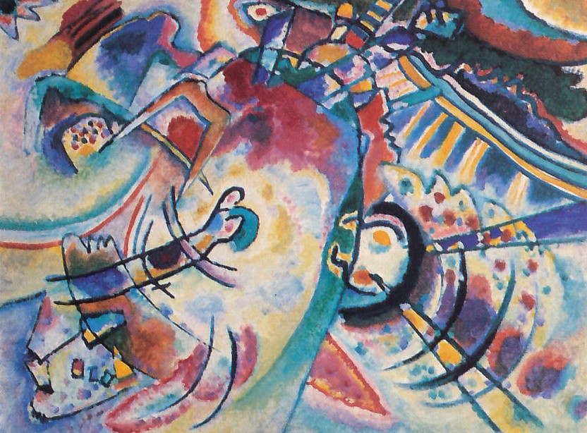 Reproduction du tableau « Le Naïf (Résumé) - Vassily Kandinsky » par Alpha Reproduction en peinture à l’huile