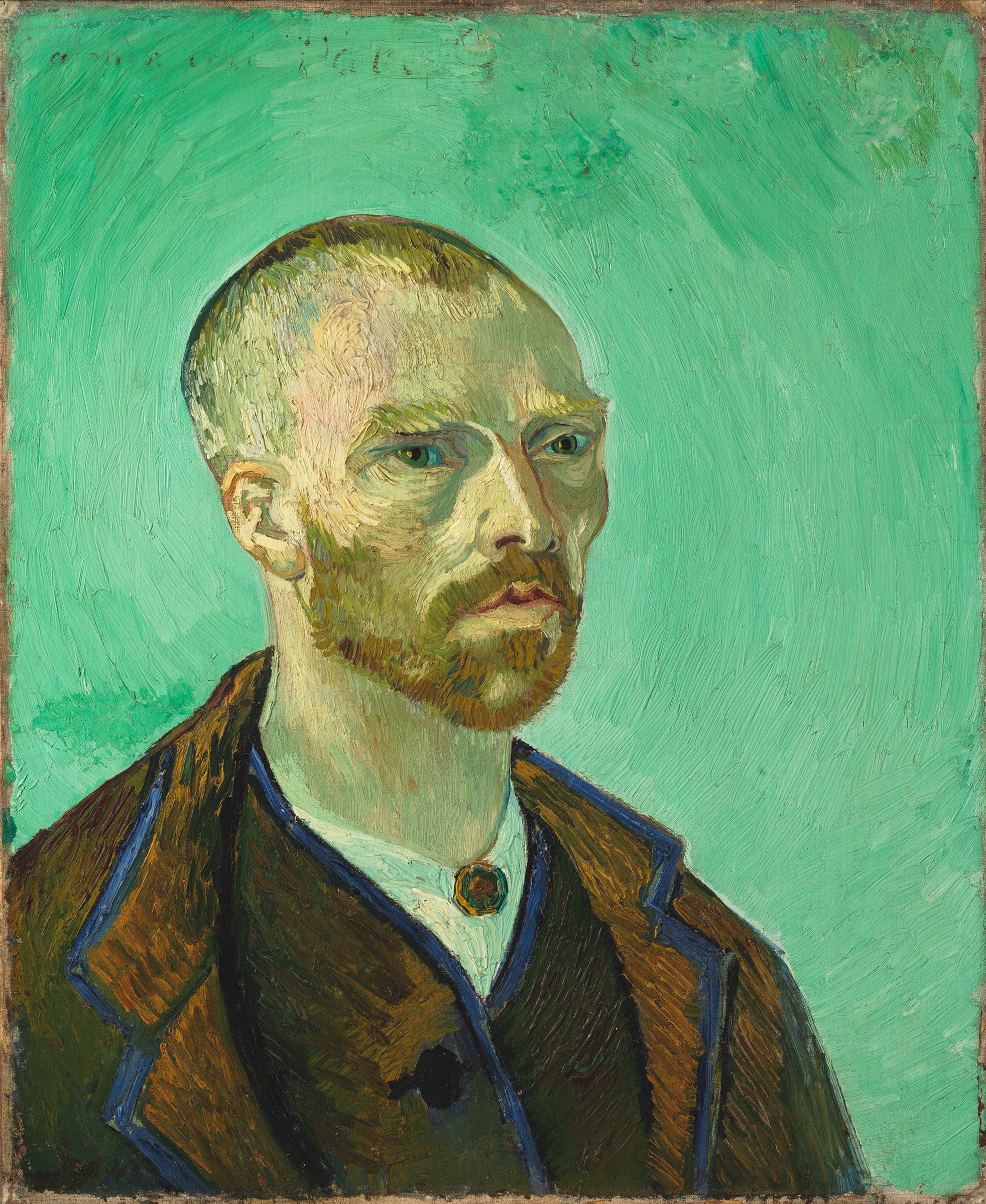 Reproduction du tableau « Autoportrait dédié à Paul Gauguin - Vincent van Gogh » par Alpha Reproduction en peinture à l’huile