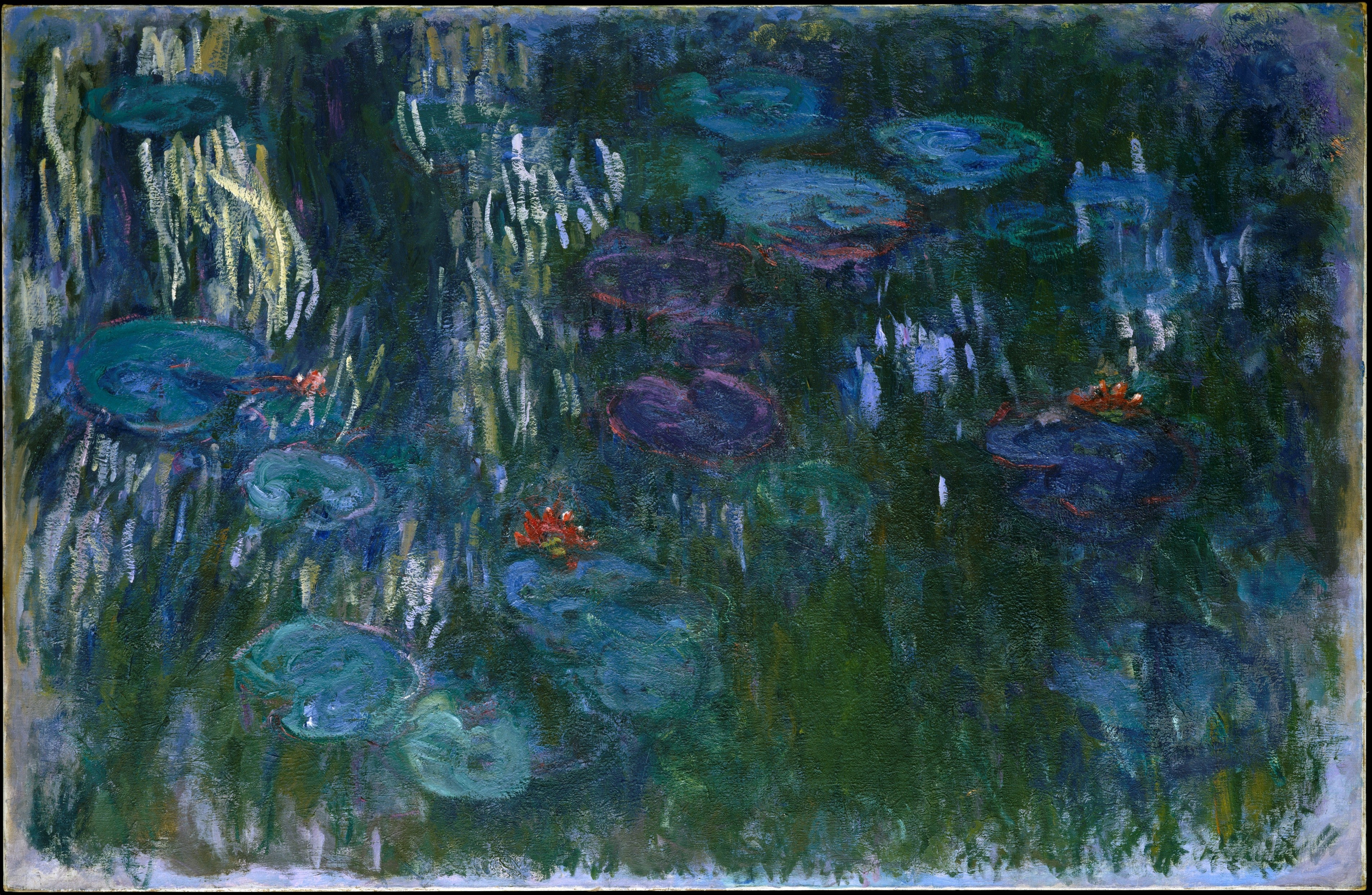Reproduction du tableau « Nymphéas, reflets de saule - Claude Monet » par Alpha Reproduction en peinture à l’huile