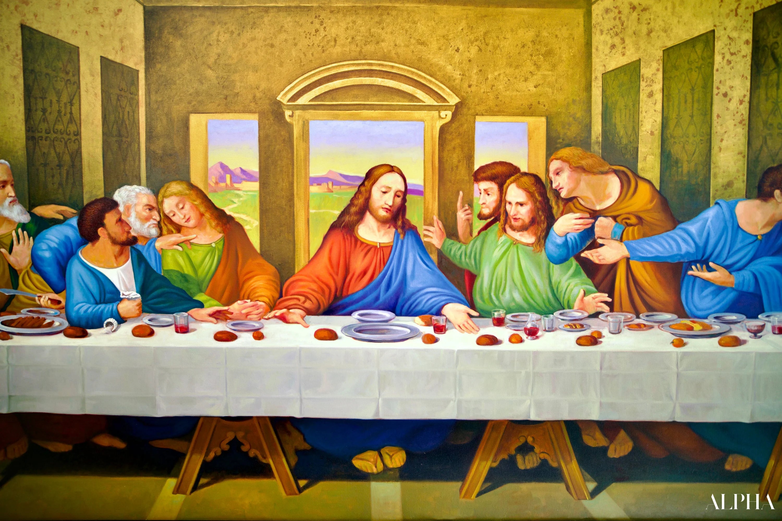 The Last Supper – Une réinterprétation du chef-d’œuvre de Léonard de Vinci par Master Apollon | 270 x 160 cm
