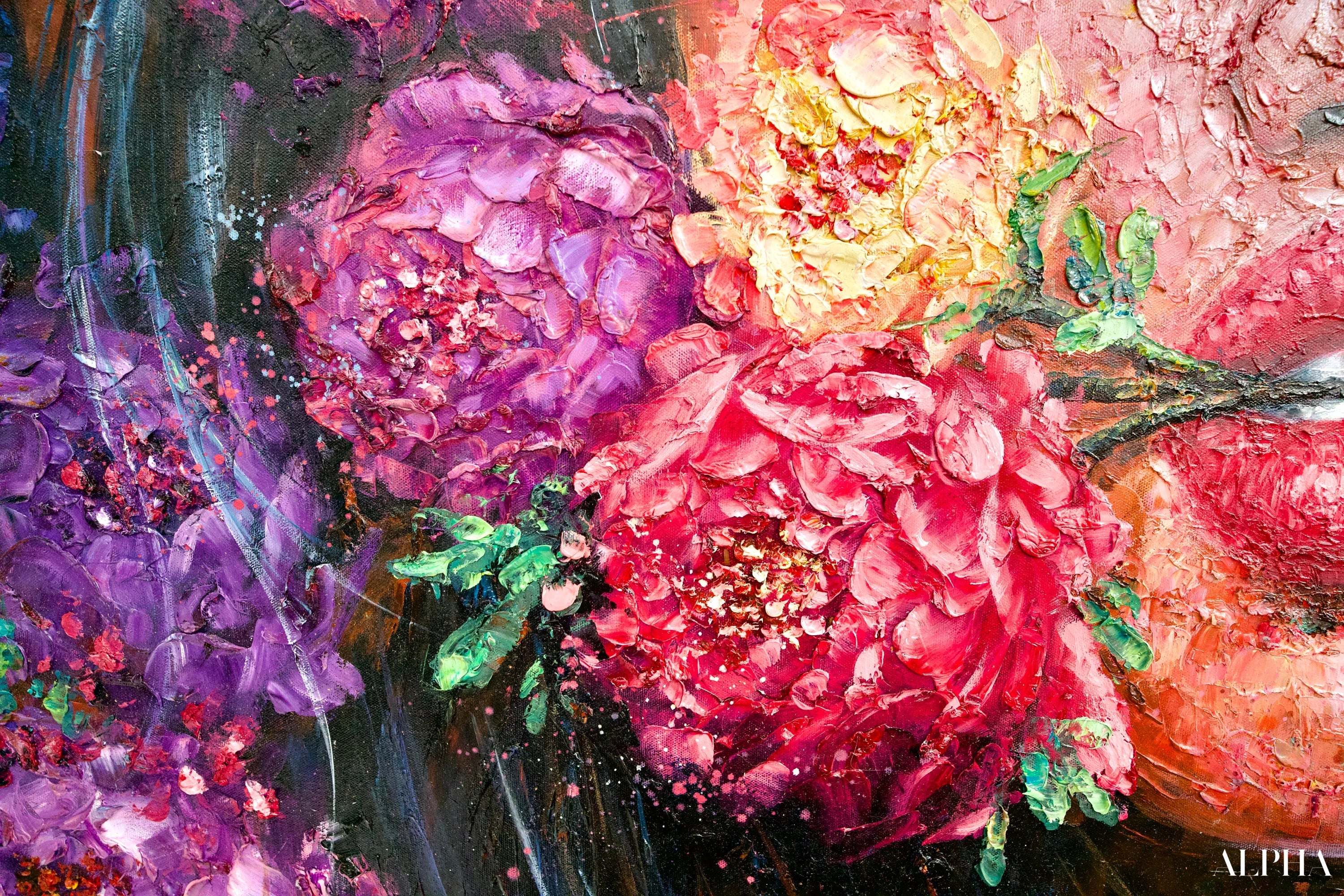 L’amour en Fleurs | 200 x 200 cm Reproductions de tableaux à la peinture à l’huile