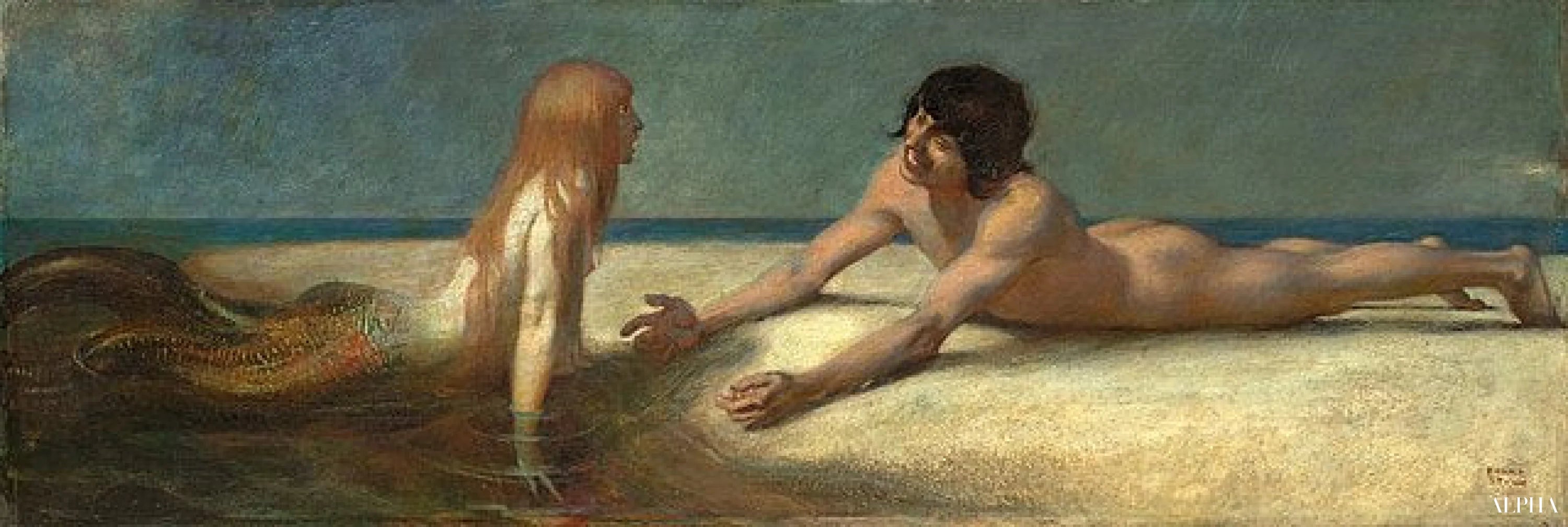 Reproduction du tableau « Petite sirène - Franz von stuck » par Alpha Reproduction en peinture à l’huile
