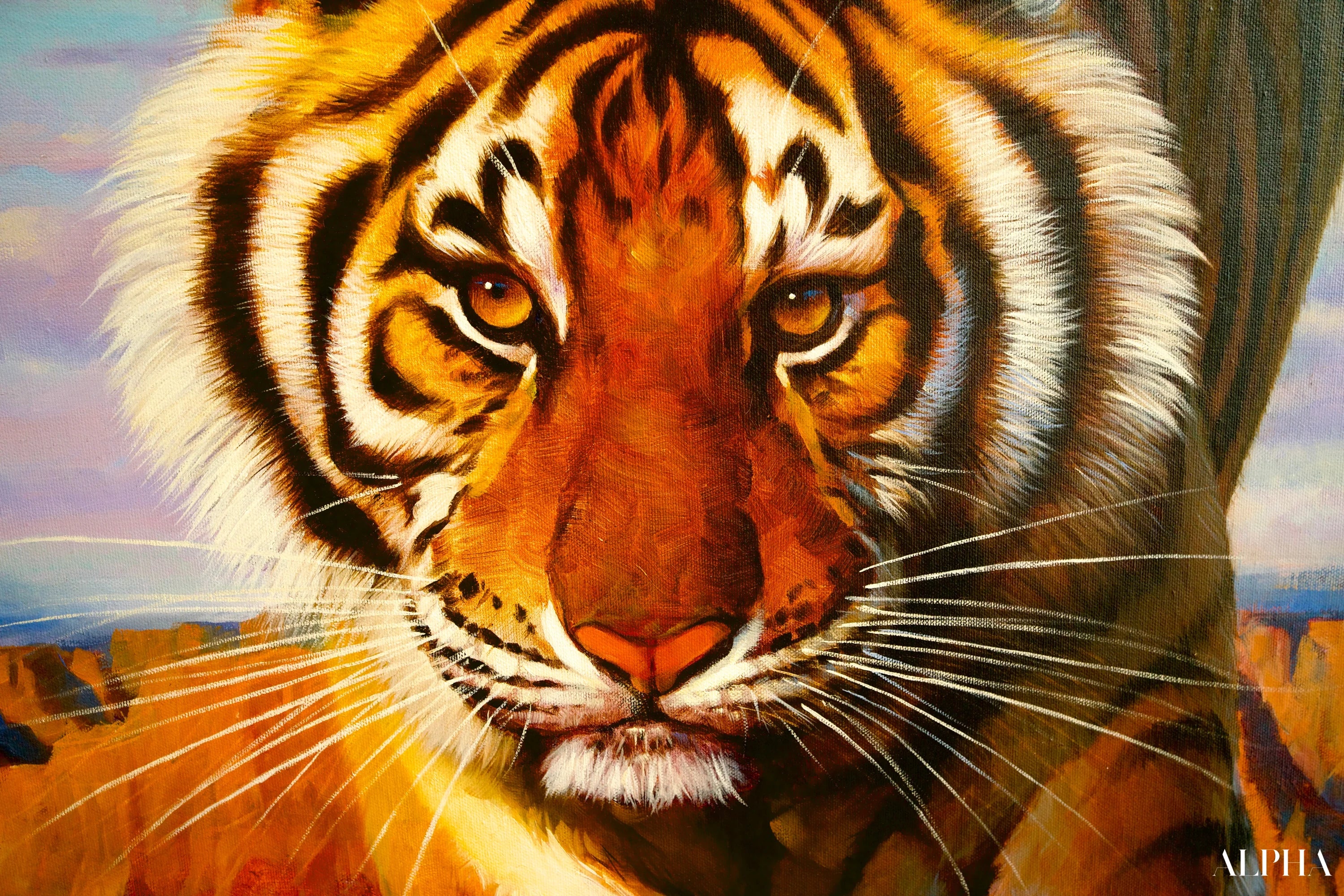Tigre en chasse | 150 x 100 cm Reproductions de tableaux à la peinture à l’huile