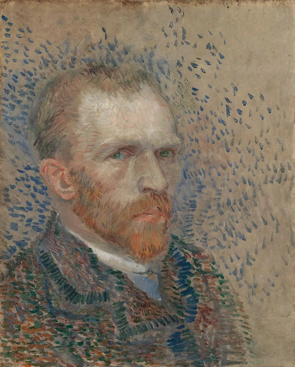 Autoportrait de Vincent van Gogh illustrant quarante citations vérifiées dans ses lettres