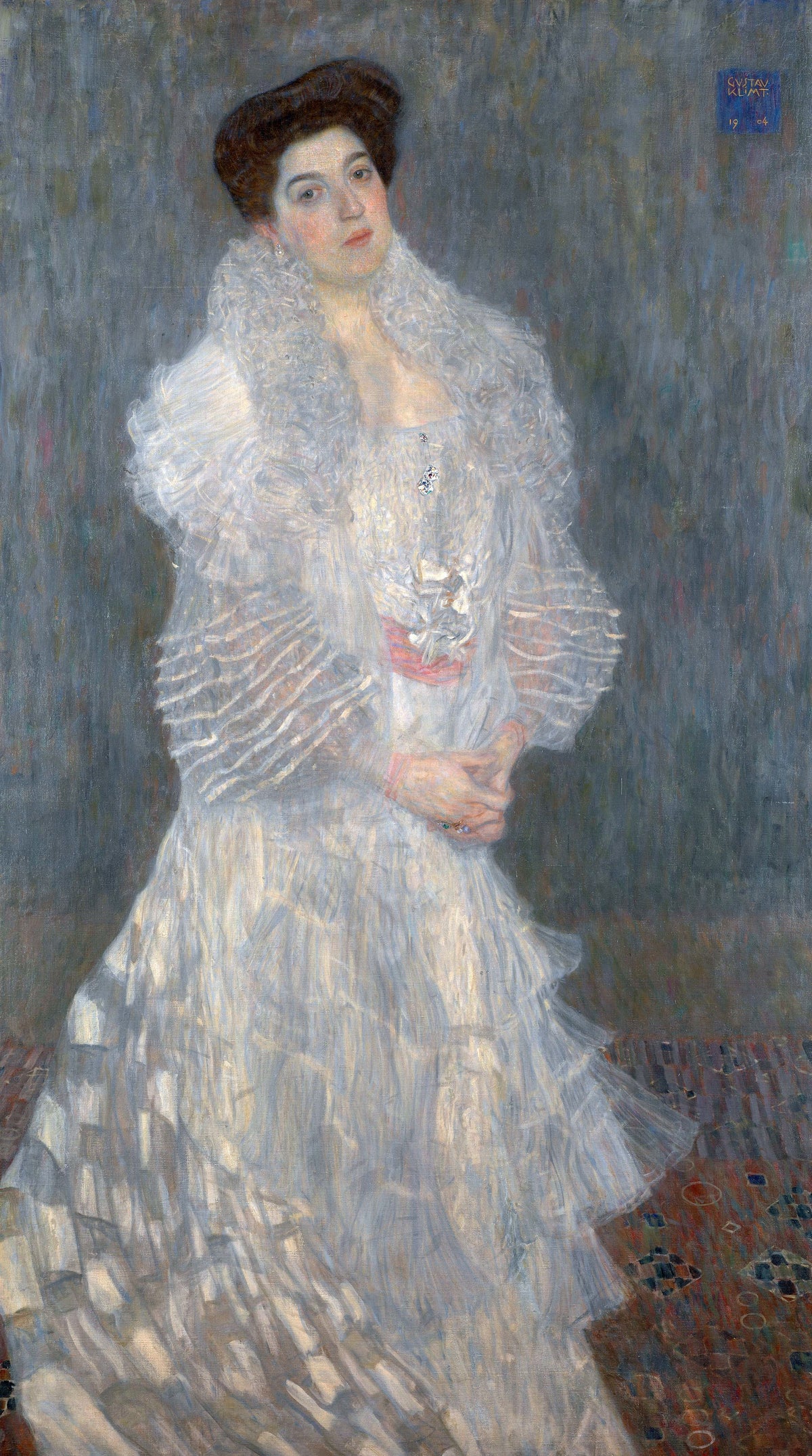 Portrait de Hermine Gallia de Gustav Klimt, robe blanche et culture de la Ringstrasse