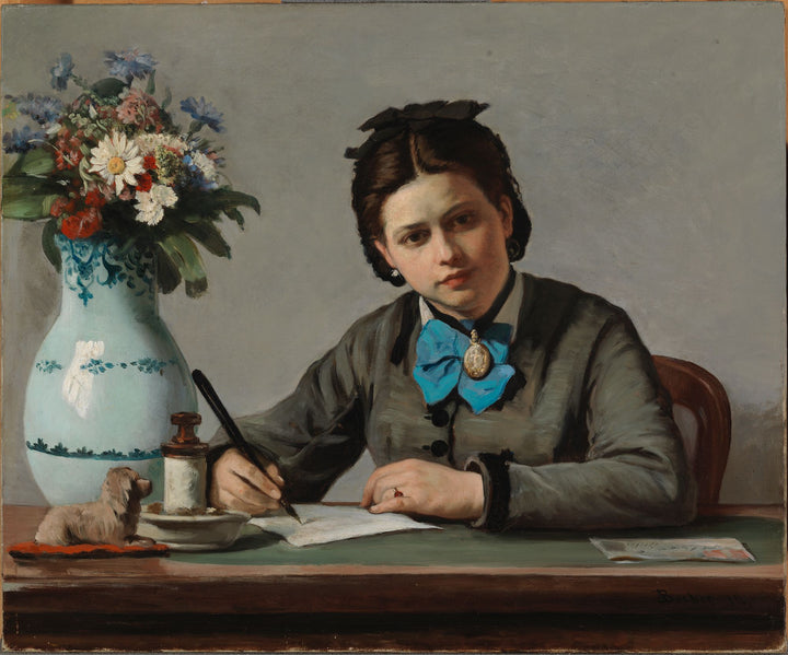 Nuori tyttö kirjoittaminen - Adolf von Becker