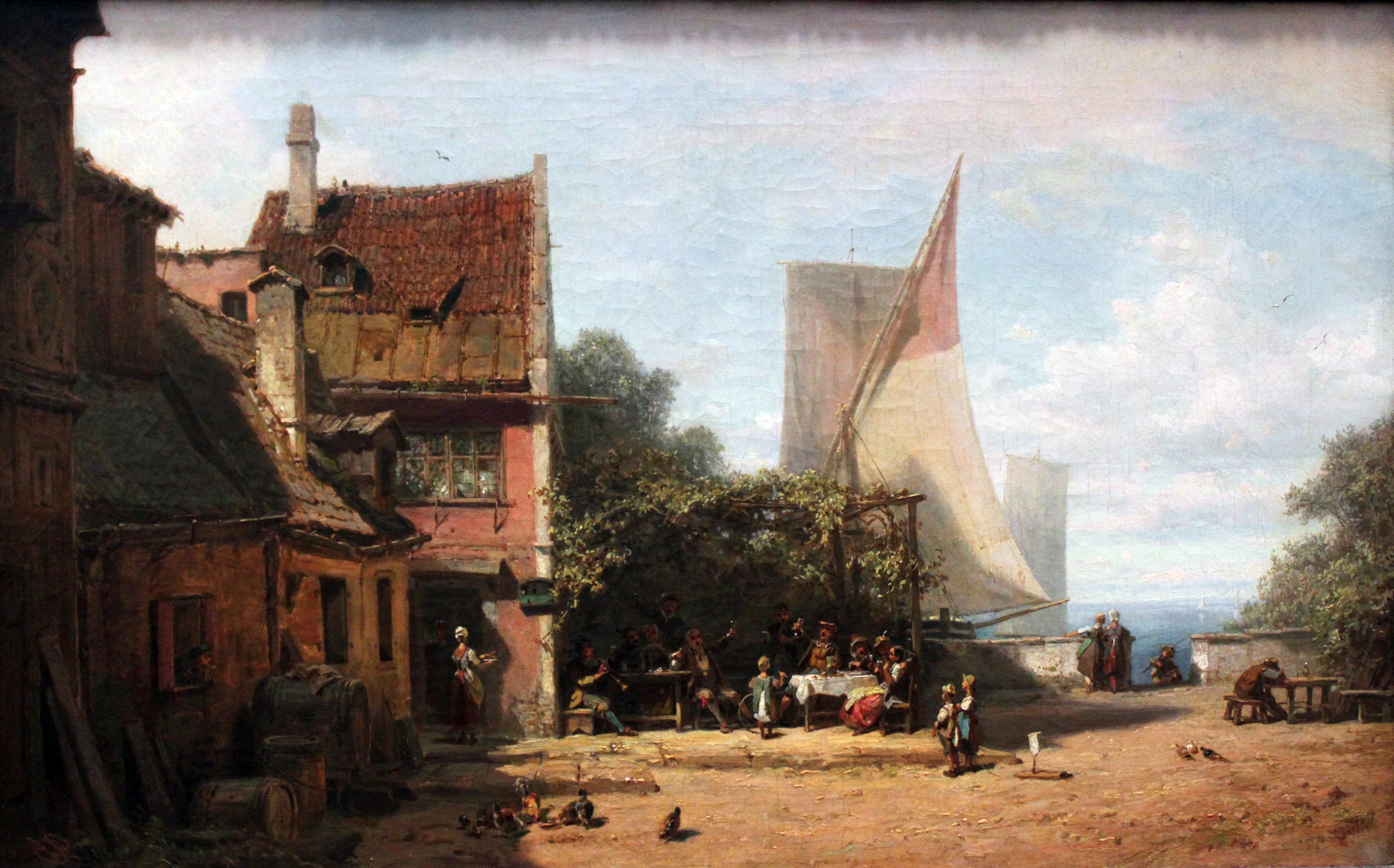 Vanha taverna Starnberger-järven lähellä - Carl Spitzweg