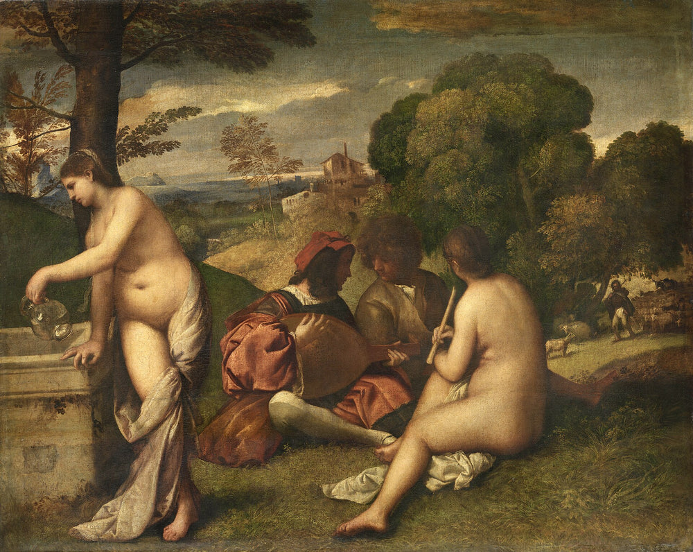 Le Concert champêtre - reproduction peinte à l'huile