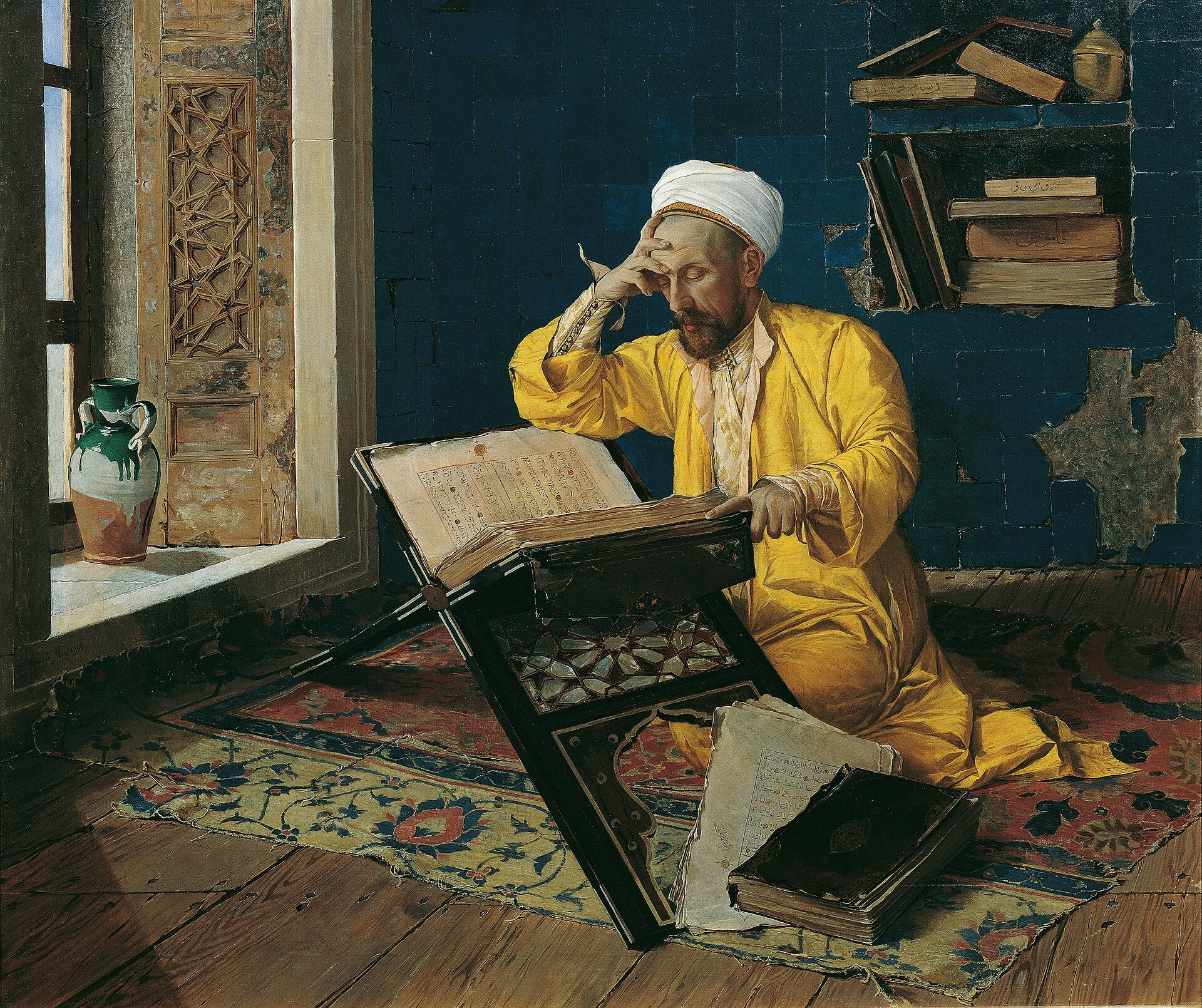 Théologien au Coran — Osman Hamdi Bey, 1902, huile sur toile