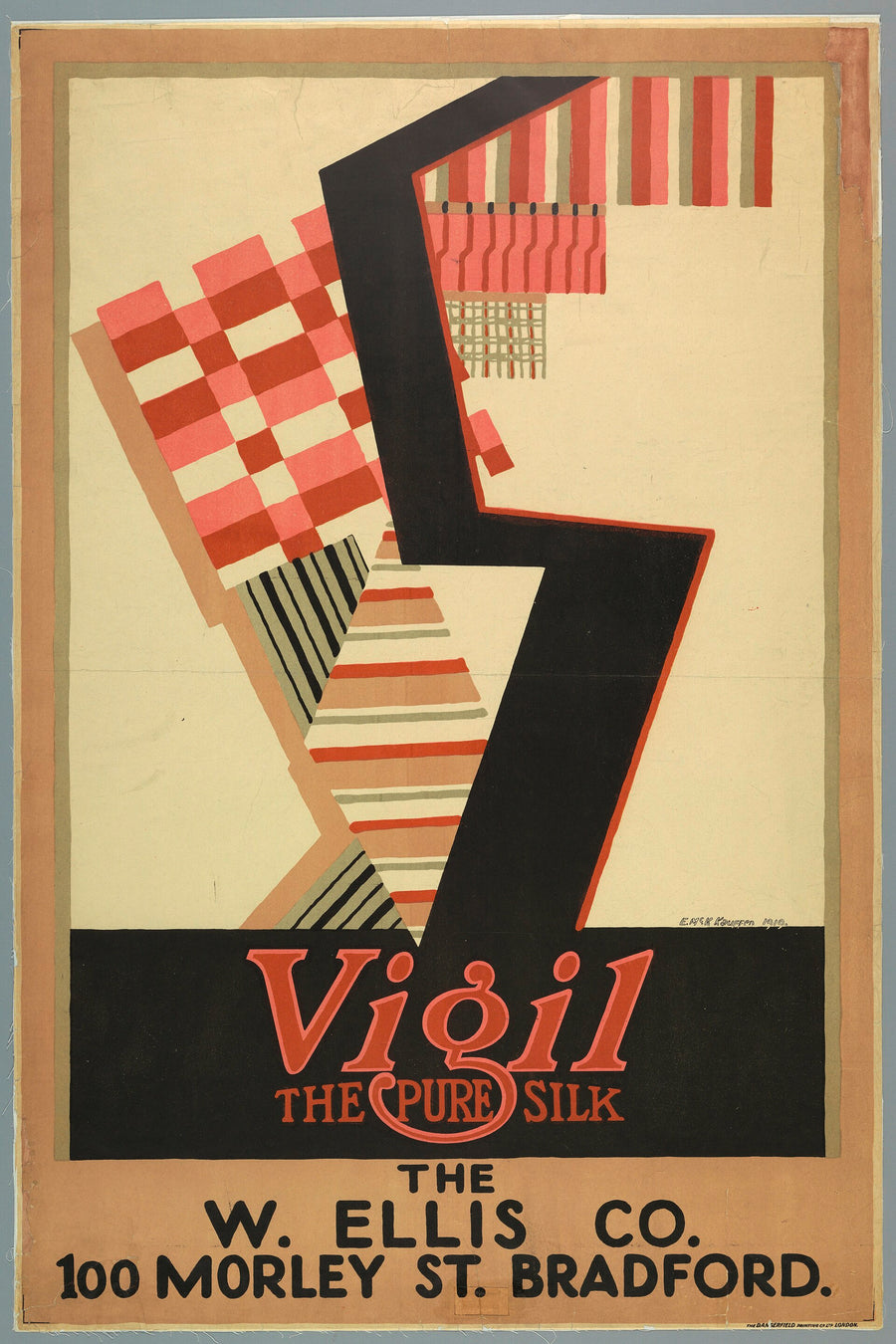 Virgil — The Pure Silk, Edward McKnight Kauffer, 1919 — reproduction peinte à la main