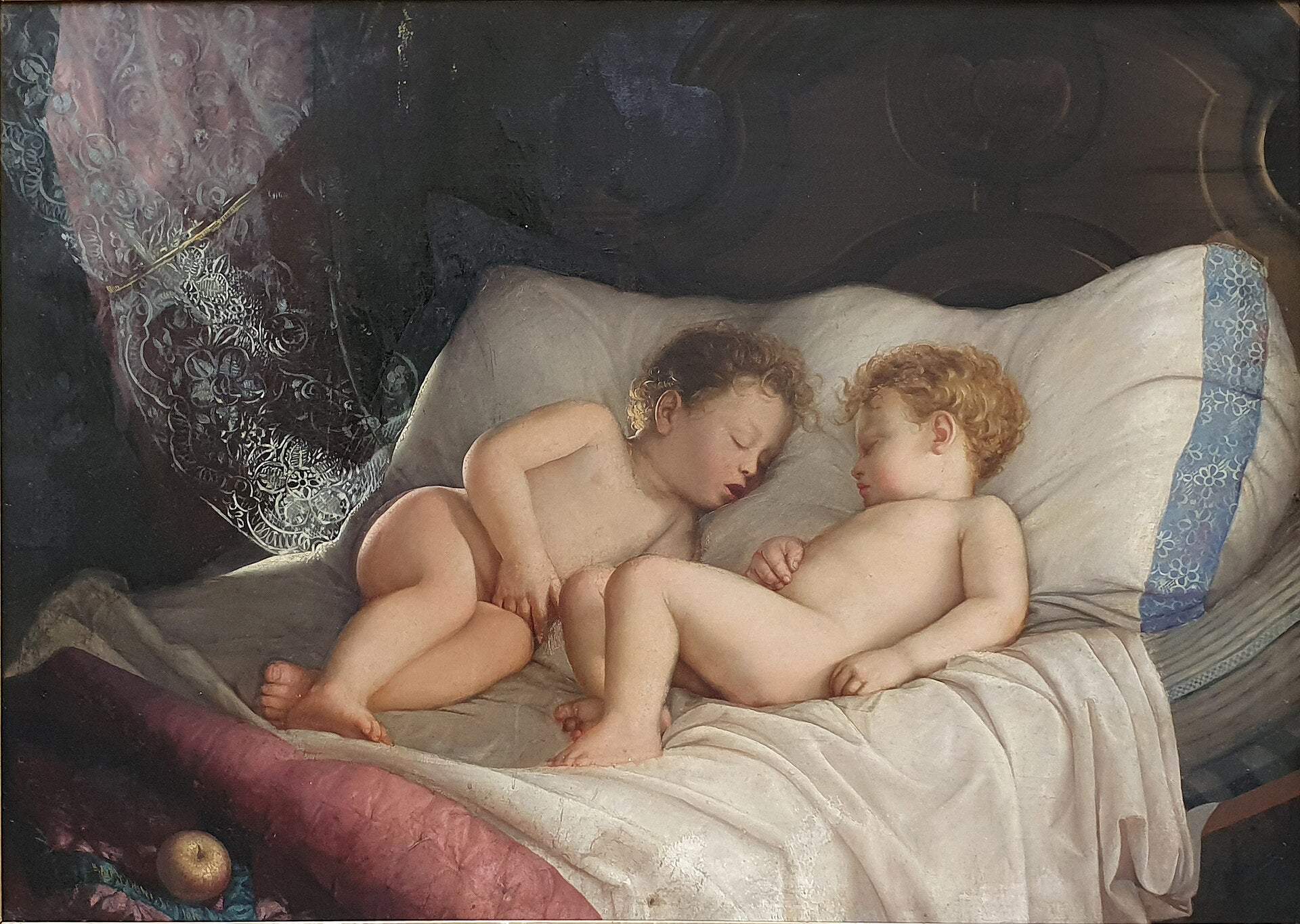 Les Jumelles endormies, Vlaho Bukovac, vers 1900, huile sur toile
