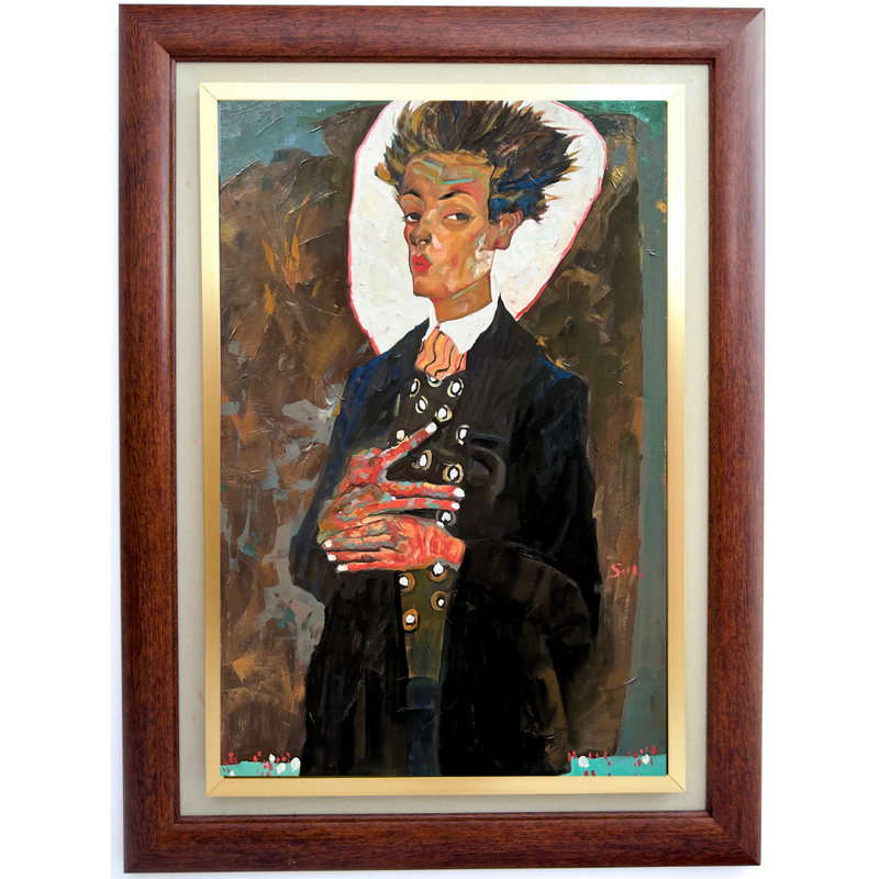 Itsepotretti liivissä - Egon Schiele