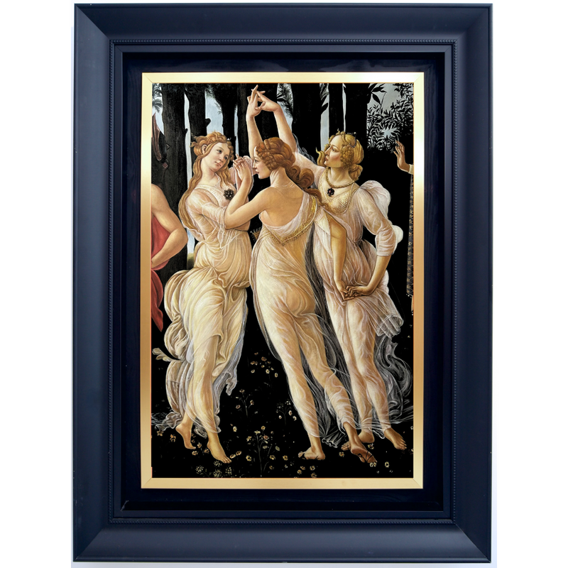 Kolme armon. Yksityiskohta teoksesta: Kevät – Sandro Botticelli