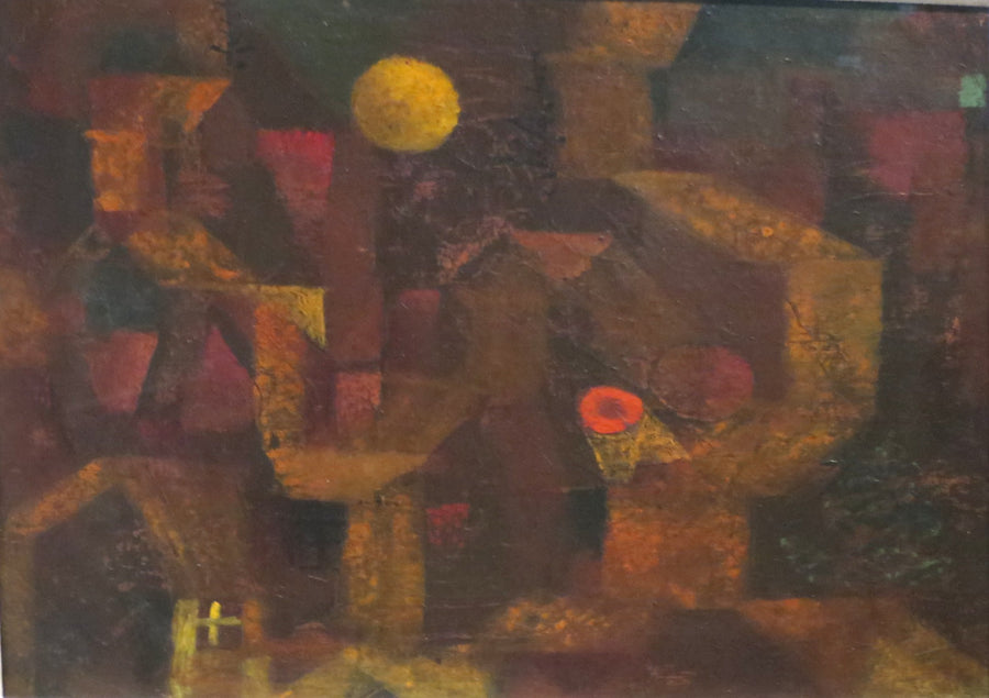 Abstract Architectural Composition with Dark Yellow Ball - Paul Klee