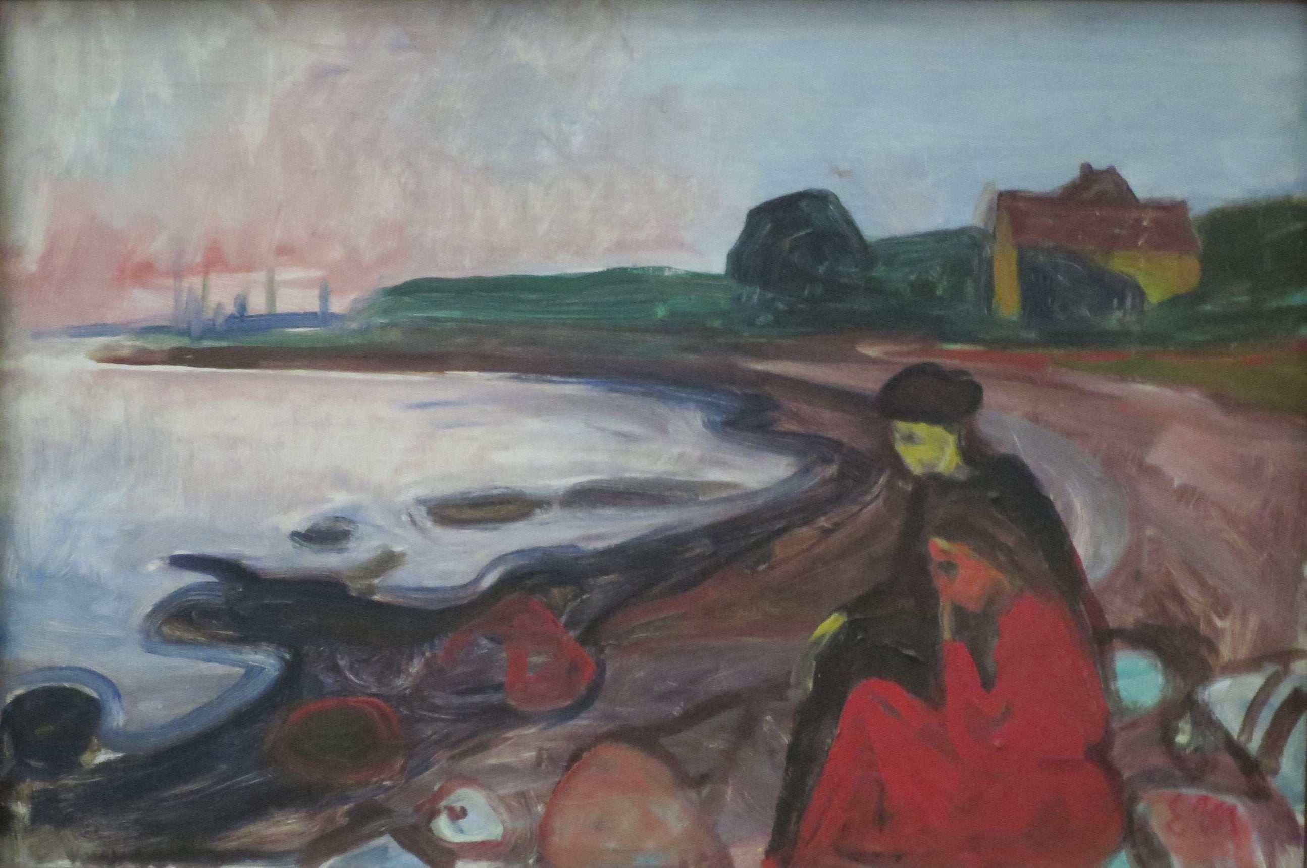 Reproduction du tableau « Plage avec deux femmes assises - Edvard Munch » par Alpha Reproduction en peinture à l’huile