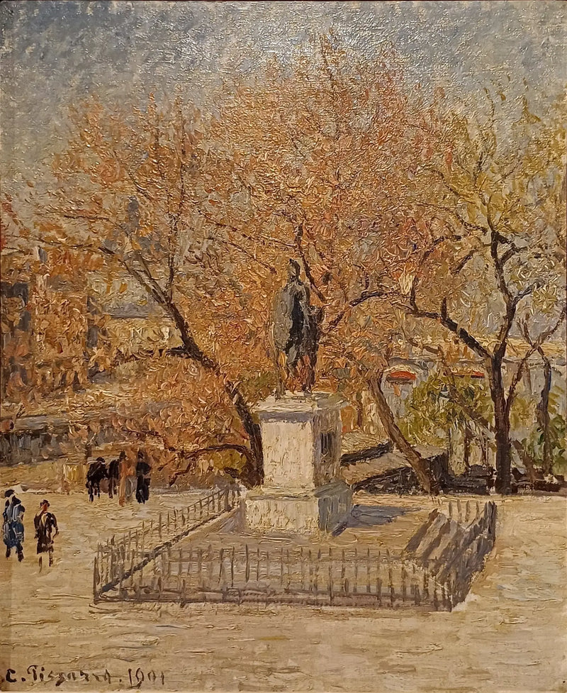 Henri IV:n patsas, kevään alku - Camille Pissarro