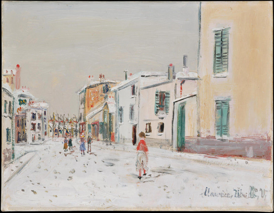 Rue de village sous la neige - Maurice Utrillo