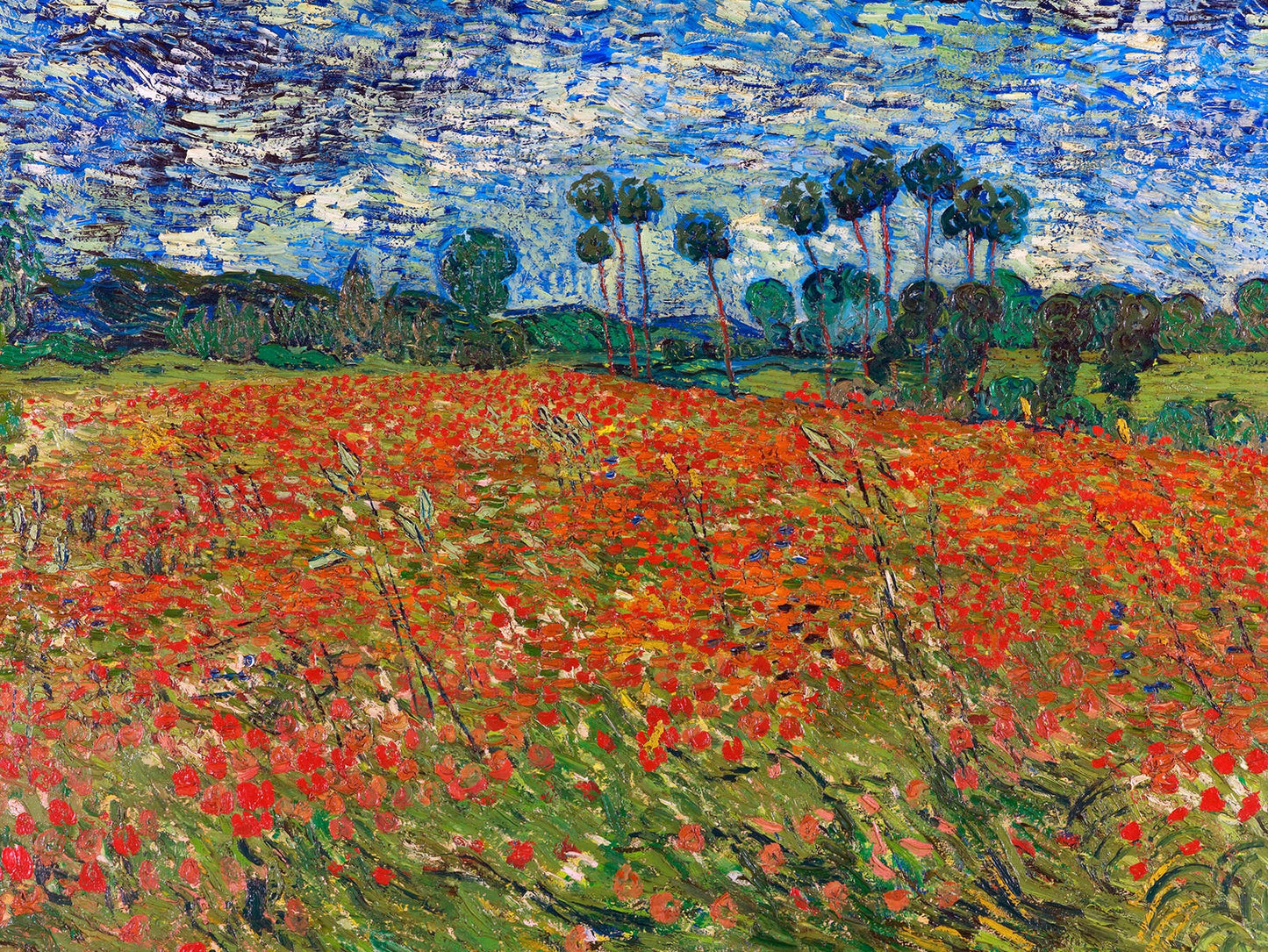 Poppeli- ja unikkokenttä, Auvers-sur-Oise - Van Gogh