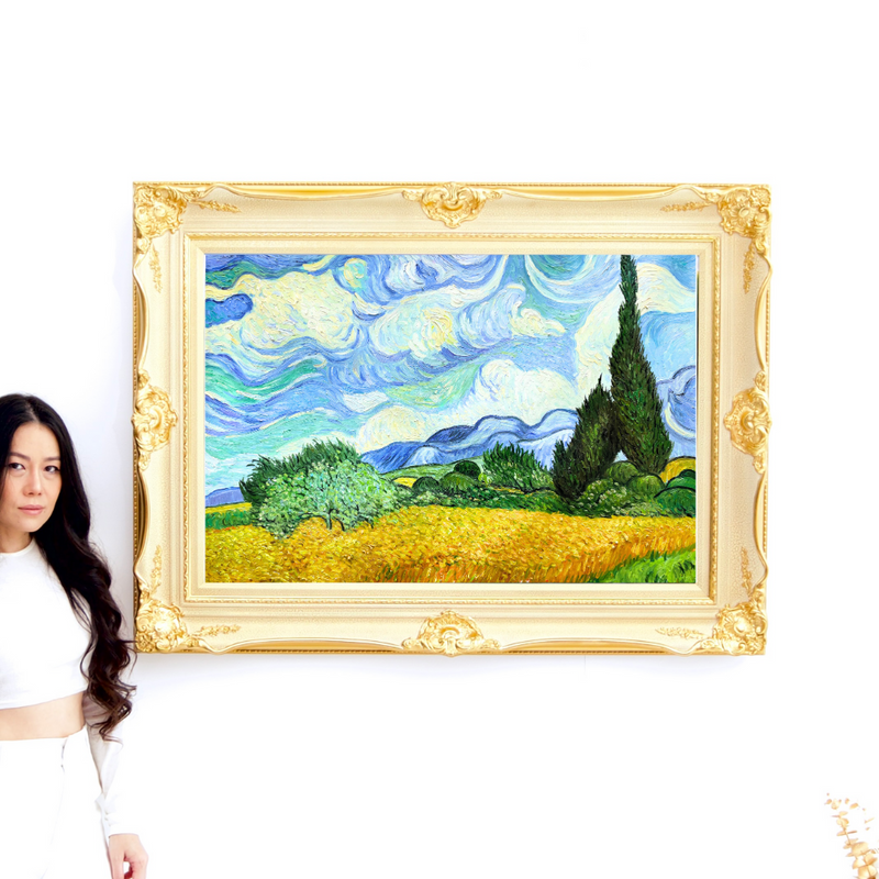 Vehnäpelto ja sypressi - Vincent van Gogh