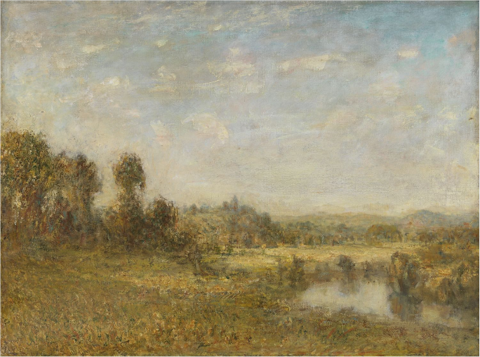 Un paysage champêtre avec un étang - Philip Wilson Steer