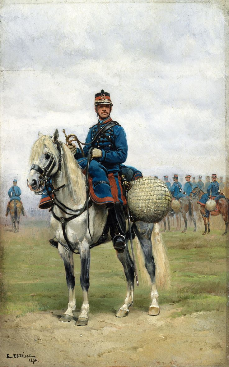 Trumpettia soittava ratsastaja - Édouard Detaille