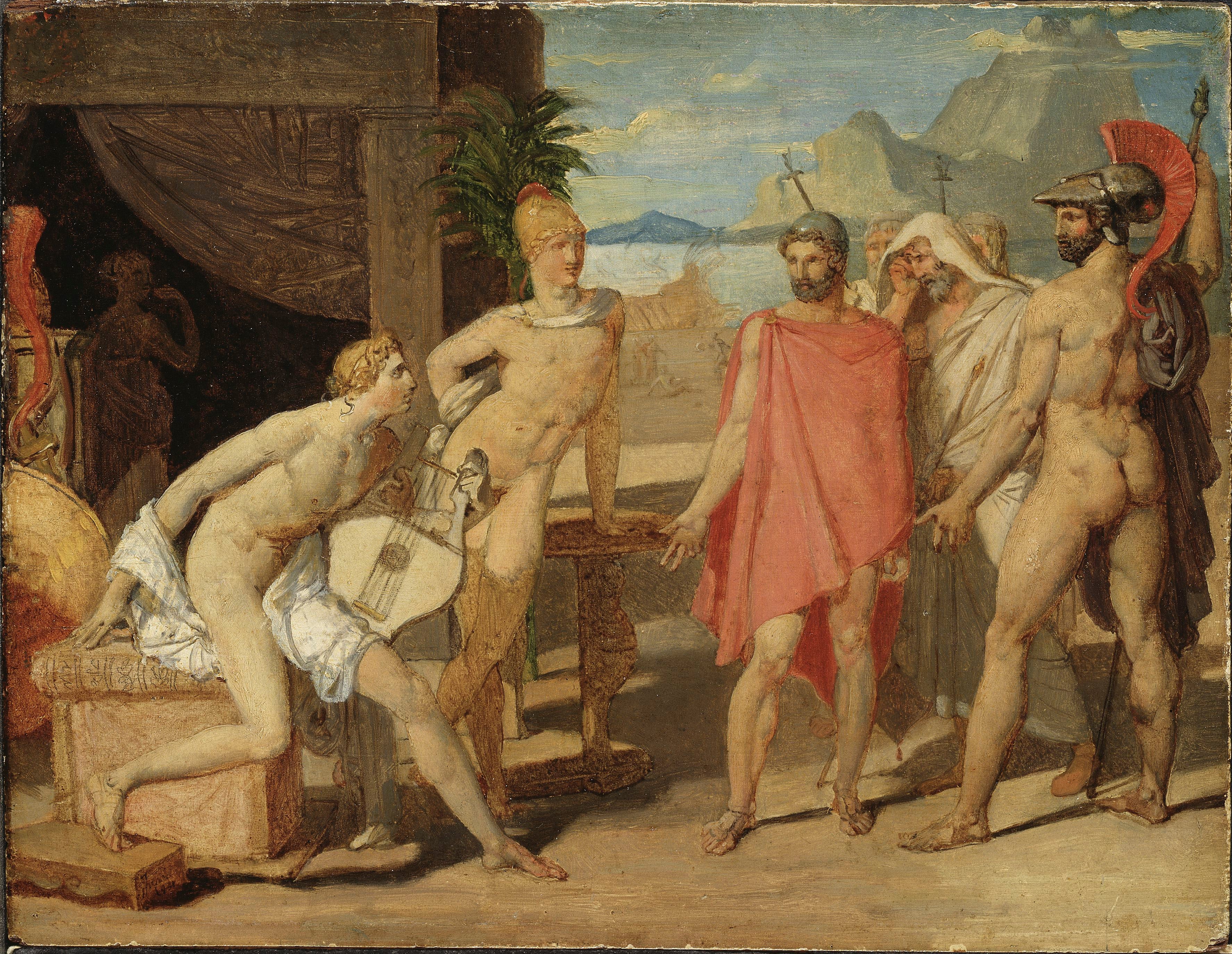 Akhilleus vastaanottaa Agamemnonin lähettiläät - Jean-Auguste-Dominique Ingres