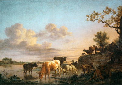 Paysage : animaux à la rivière - Adriaen van de Velde