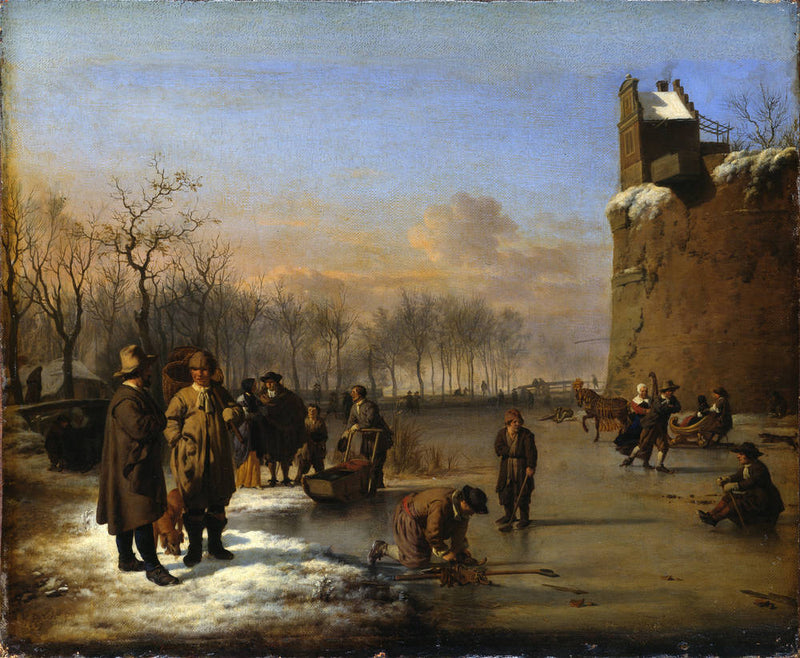 Plaisirs glacés sur les canaux de la ville - Adriaen van de Velde