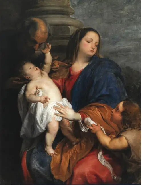 Pyhä perhe ja pyhä Johannes Kastaja lapsena - Antoine van Dyck