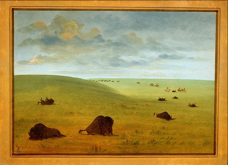 Après la chasse au bison - Sioux - George Catlin