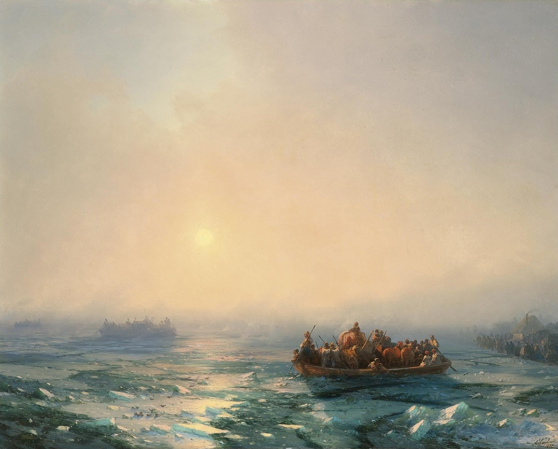 Glace sur le Dniepr - Ivan Aïvazovski