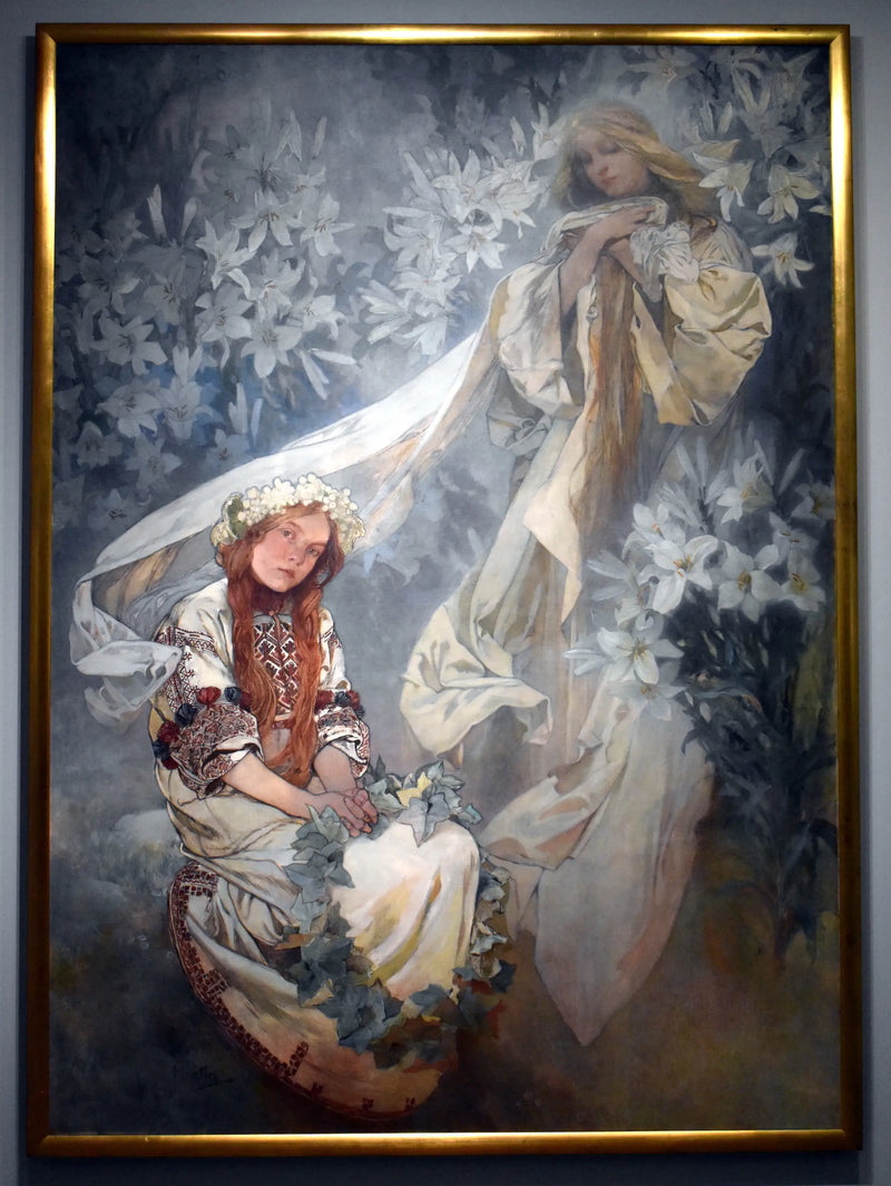 Neitsyt ja liljat - Alphonse Mucha