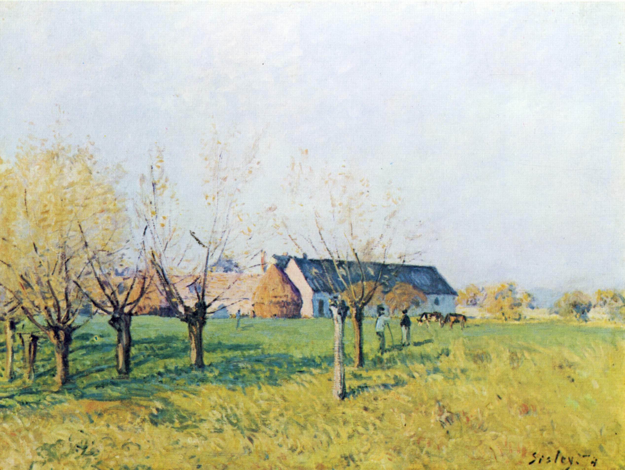 Reproduction du tableau « La Ferme du Trou d'Enfer, matinée d'automne - Alfred Sisley » par Alpha Reproduction en peinture à l’huile