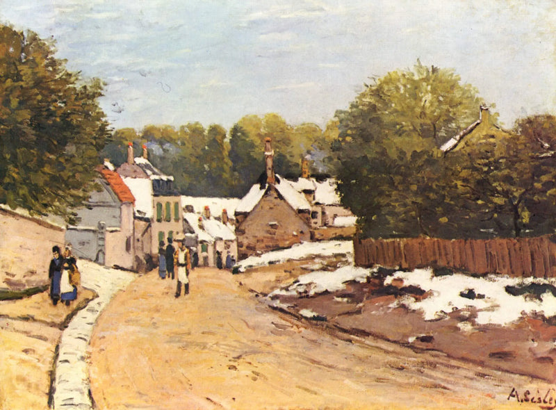 Ensimmäiset lumet Louveciennesissä - Alfred Sisley